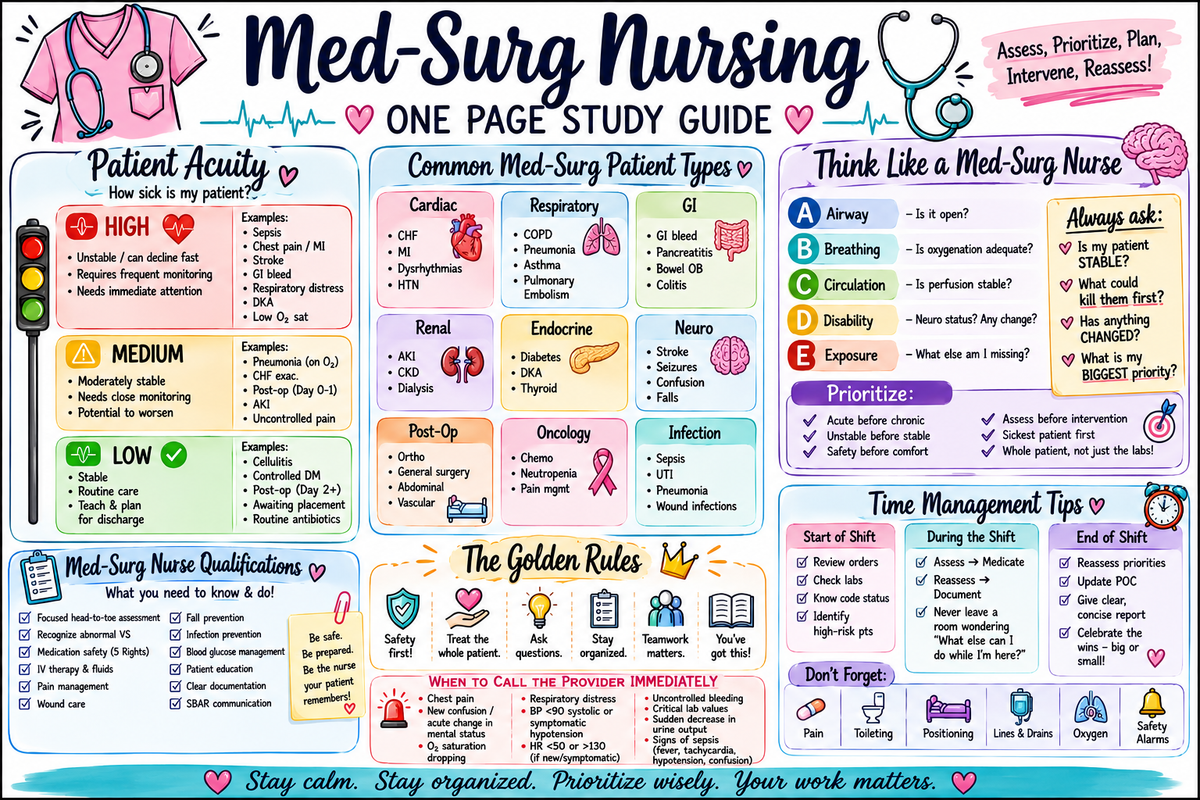 Med-surg nursing study guide